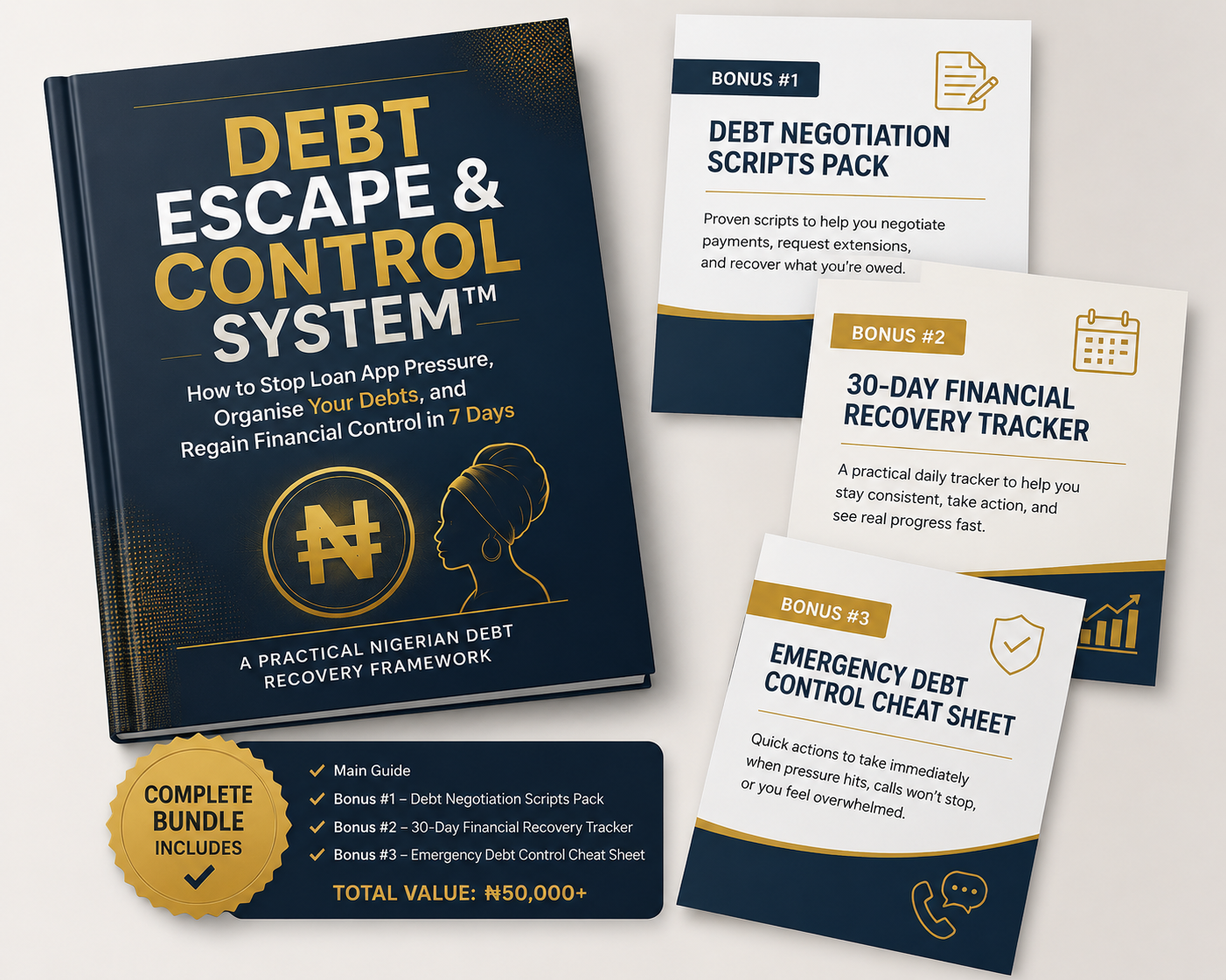 Complete bundle: Debt Escape and Control System with all 3 bonus items